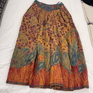Oscar De La Renta Colorful Vintage Maxi Skirt